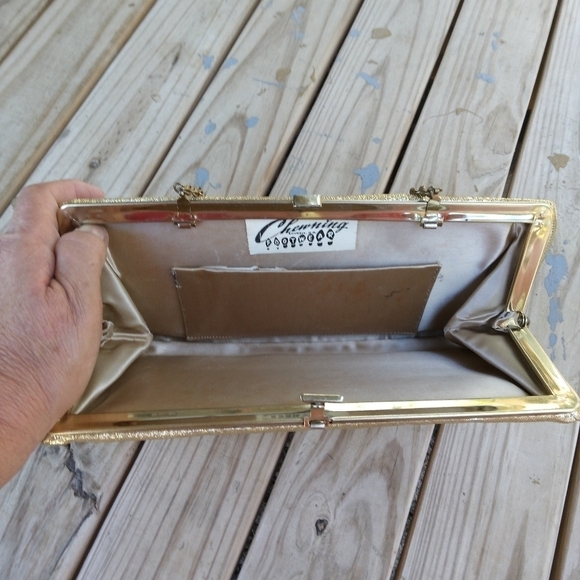 Women's Vintage Sparkly Gold Clutch Purse Hollywood Regency Glam MCM - Picture 5 of 7